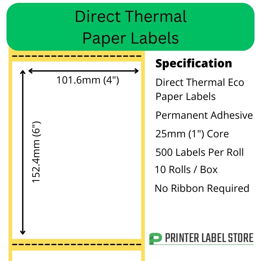 4 x 6" shipping labels for desktop label printers, 25mm core