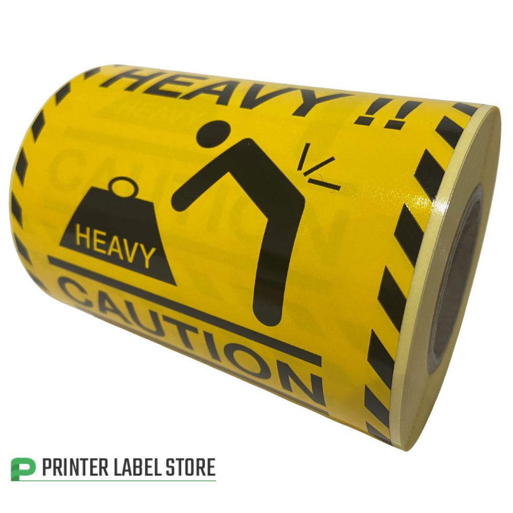Large Caution Heavy Labels / Stickers - 100mm x 100mm (4 x 4") - packaging labels