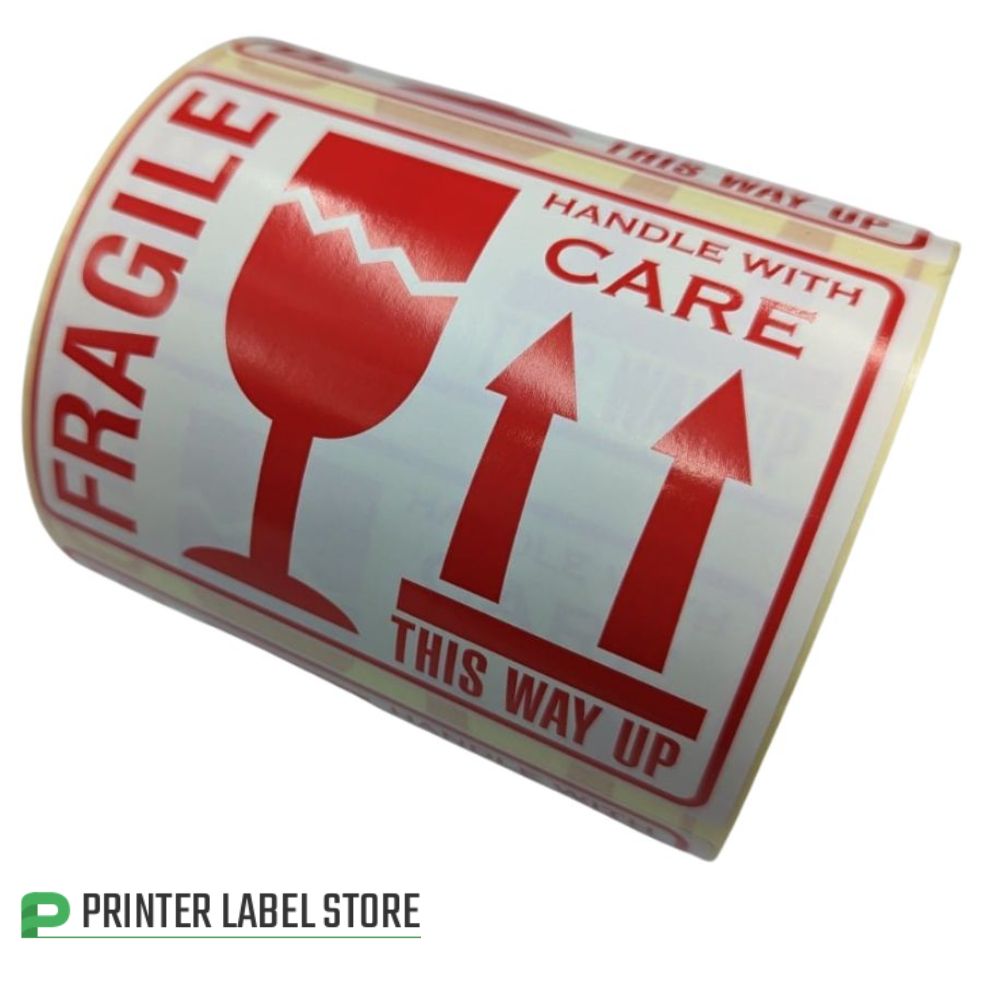 Fragile - This Way Up - Handle With Care labels/stickers - 100 x 75mm