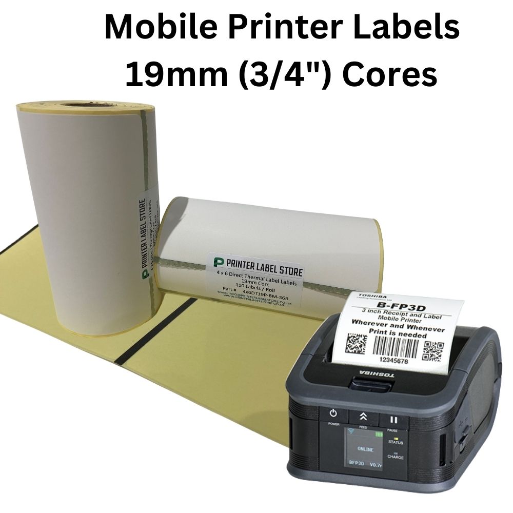 Mobile Printer Labels On 19mm Cores | Printer Label Store