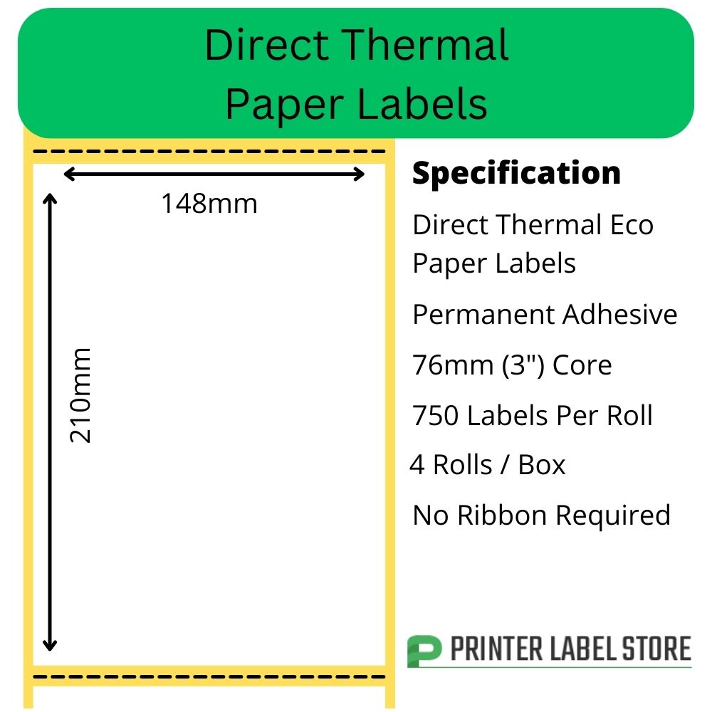 Core Box Label Direct Thermal Paper Labels - 76mm (3