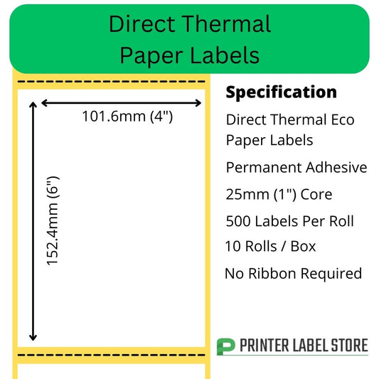 4 x 6" shipping labels for desktop label printers, 25mm core