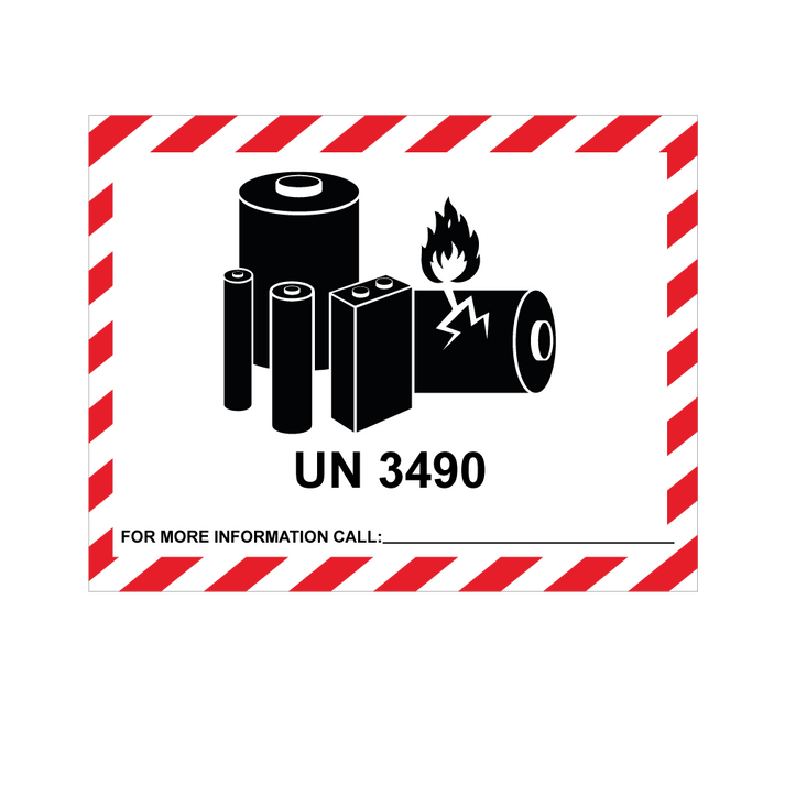IATA UN 3091 Lithium Metal Battery Labels - Battery Hazard Labels ...