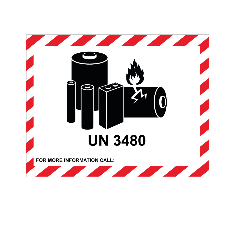 IATA UN 3480 Lithium Ion Battery Labels - Battery Hazard Labels ...