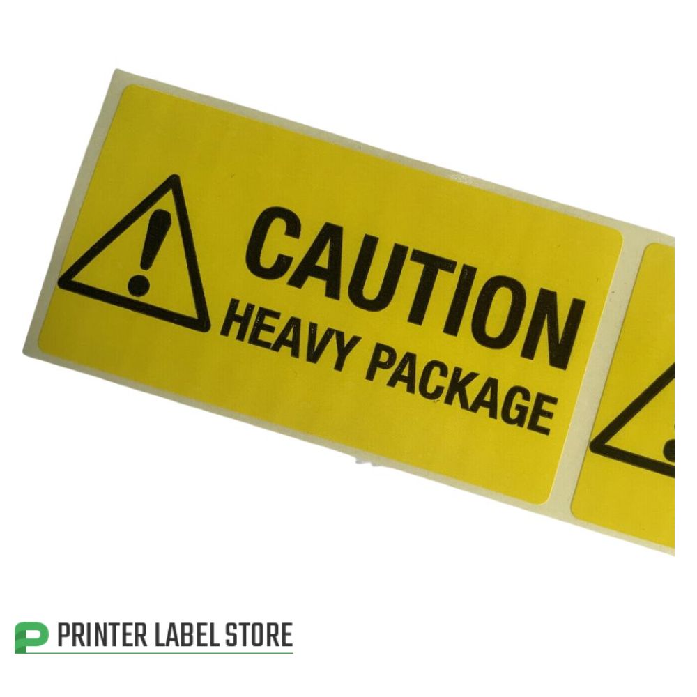 Caution Heavy Package Labels - 99 x 50mm - 500 Per Roll – Printer Label ...