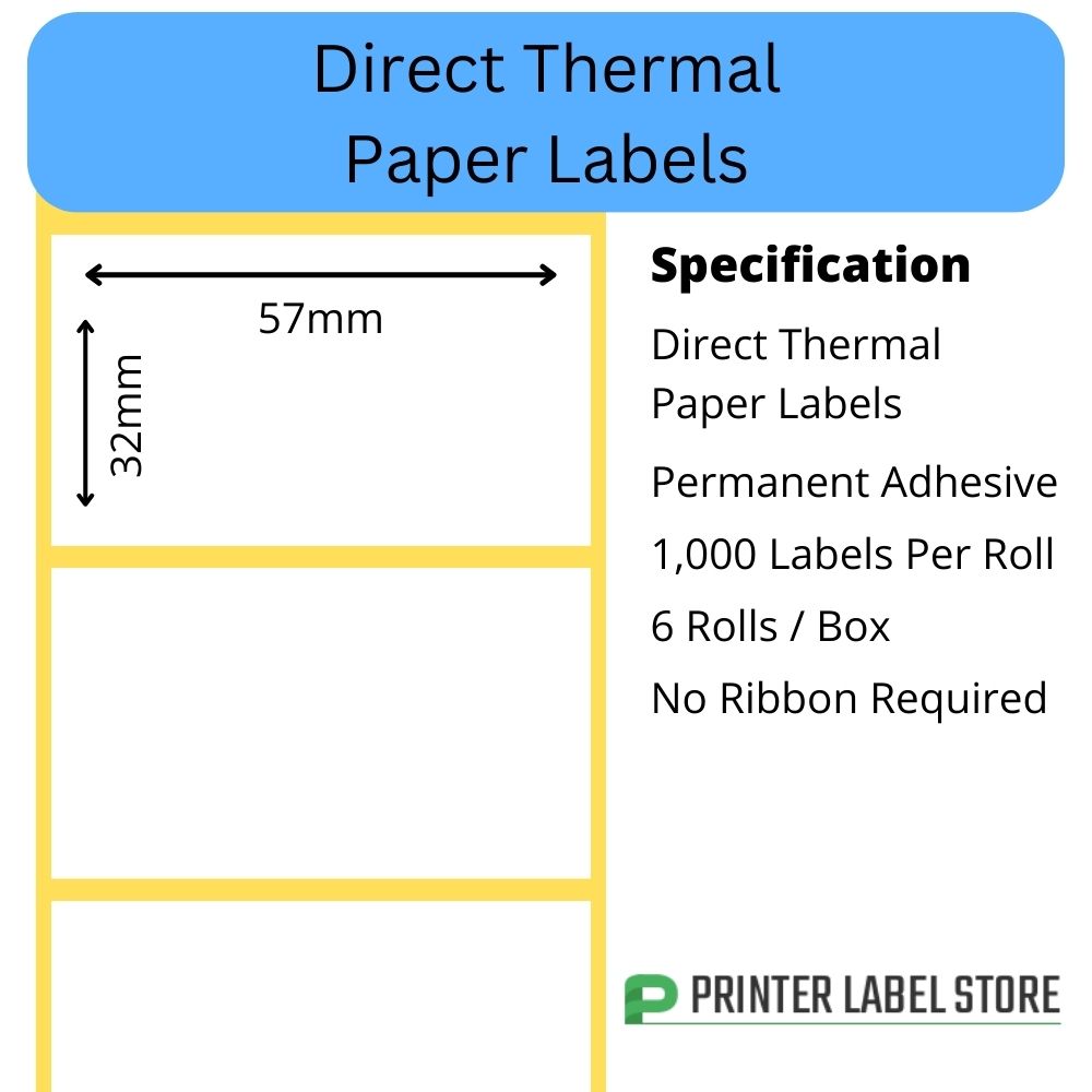 Dymo 2093094 White 32mm x 57mm multipurpose labels, pack of 6, Fits Dymo LabelWriter Label Printers