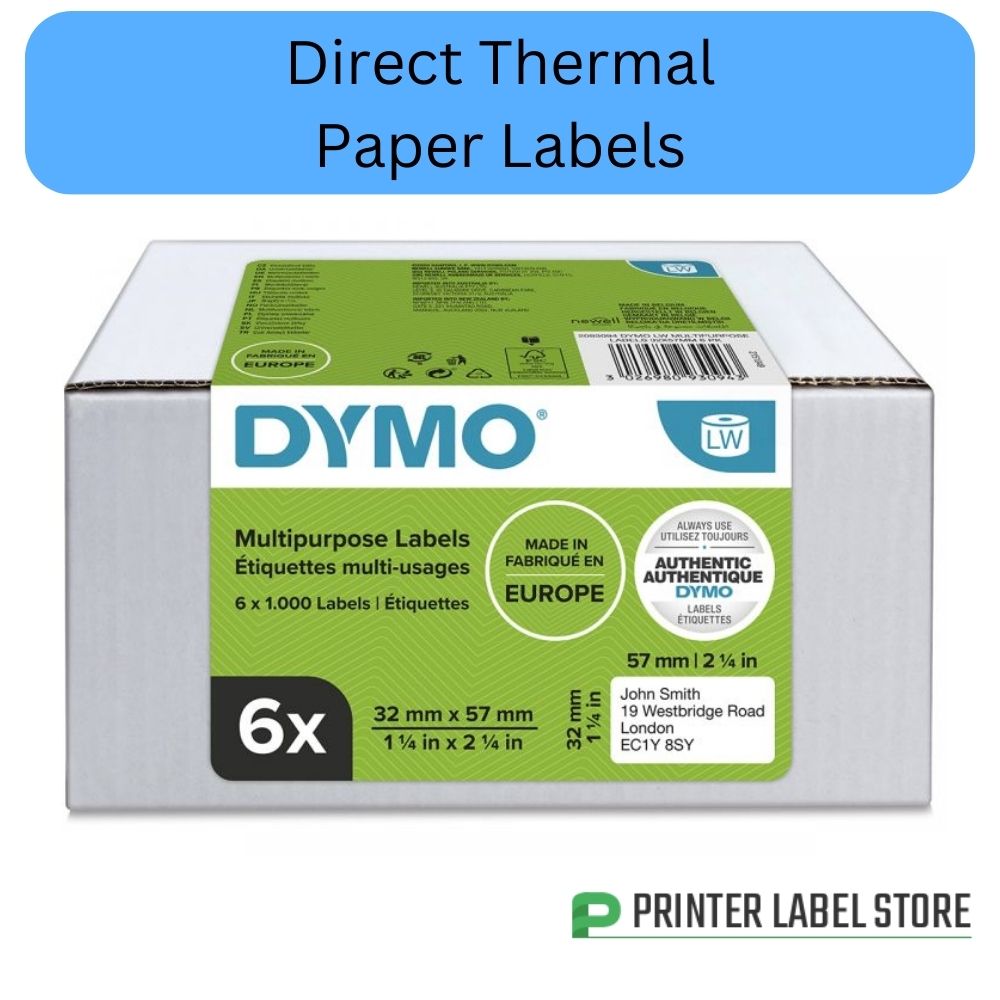Dymo LW 2093094 Multipurpose Labels - Matt Finish Self Adhesive 57mm x 32mm - 6 Rolls of 1000 Labels