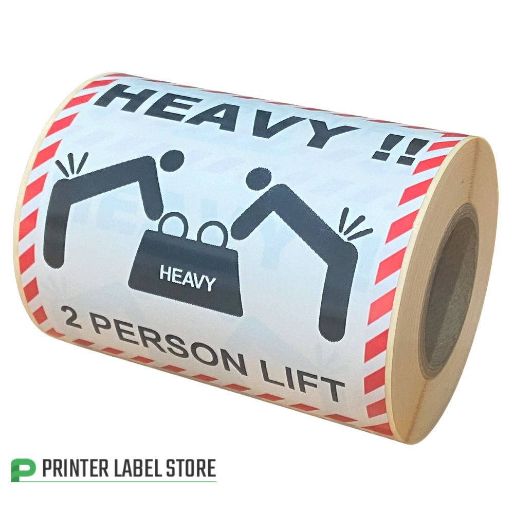 Heavy 2 Person Lift Labels - 100 x 100mm | Packaging Labels – Printer ...