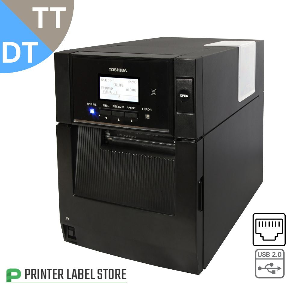 Toshiba TEC BA410T - 200 dpi 4 inch mid-range direct thermal / thermal transfer label printer - BA410T-GS12-QM-S